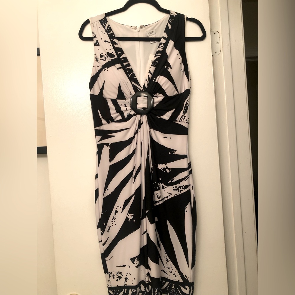 Cache Black and White Sleeveless Dress | Size 10 | Never Worn with Tags